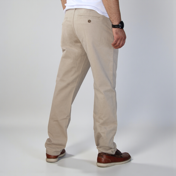 Pantalón Recto Relajado de Gabardina Rigida John Silver
