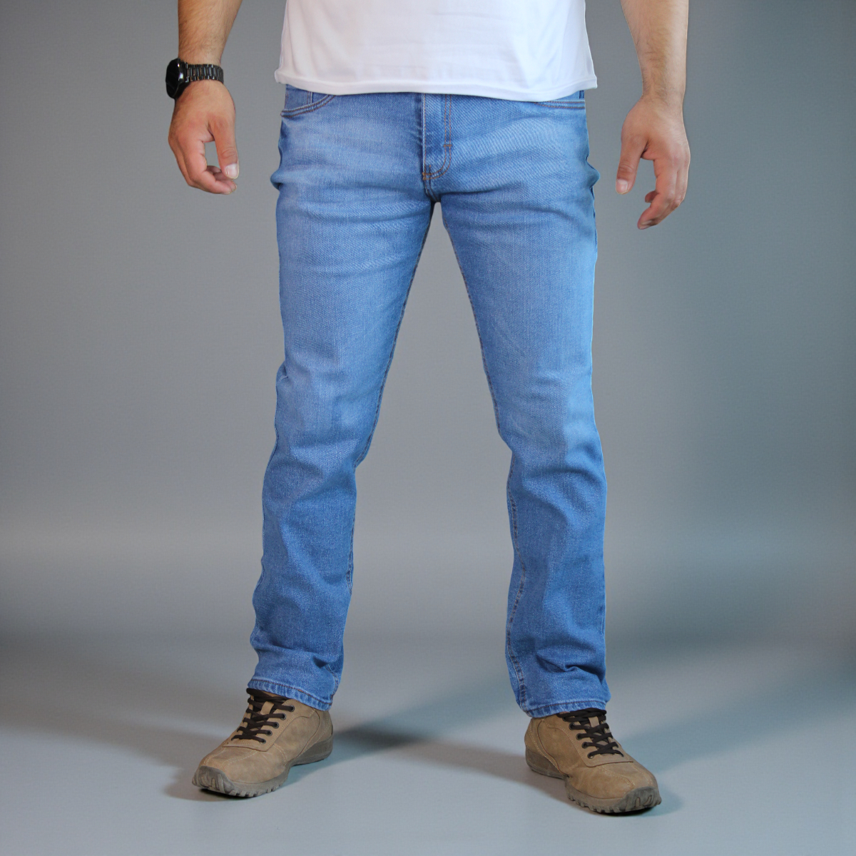 Pantalón Recto de Mezclilla Stretch John Silver