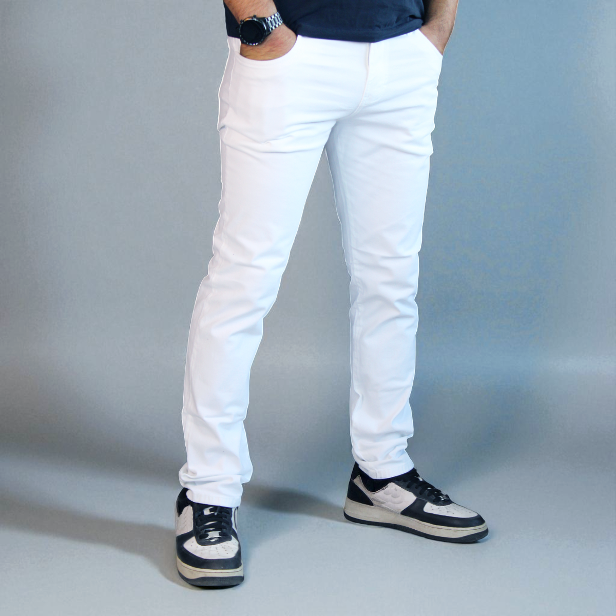 Pantalón Semiskinny de Gabardina Stretch John Silver