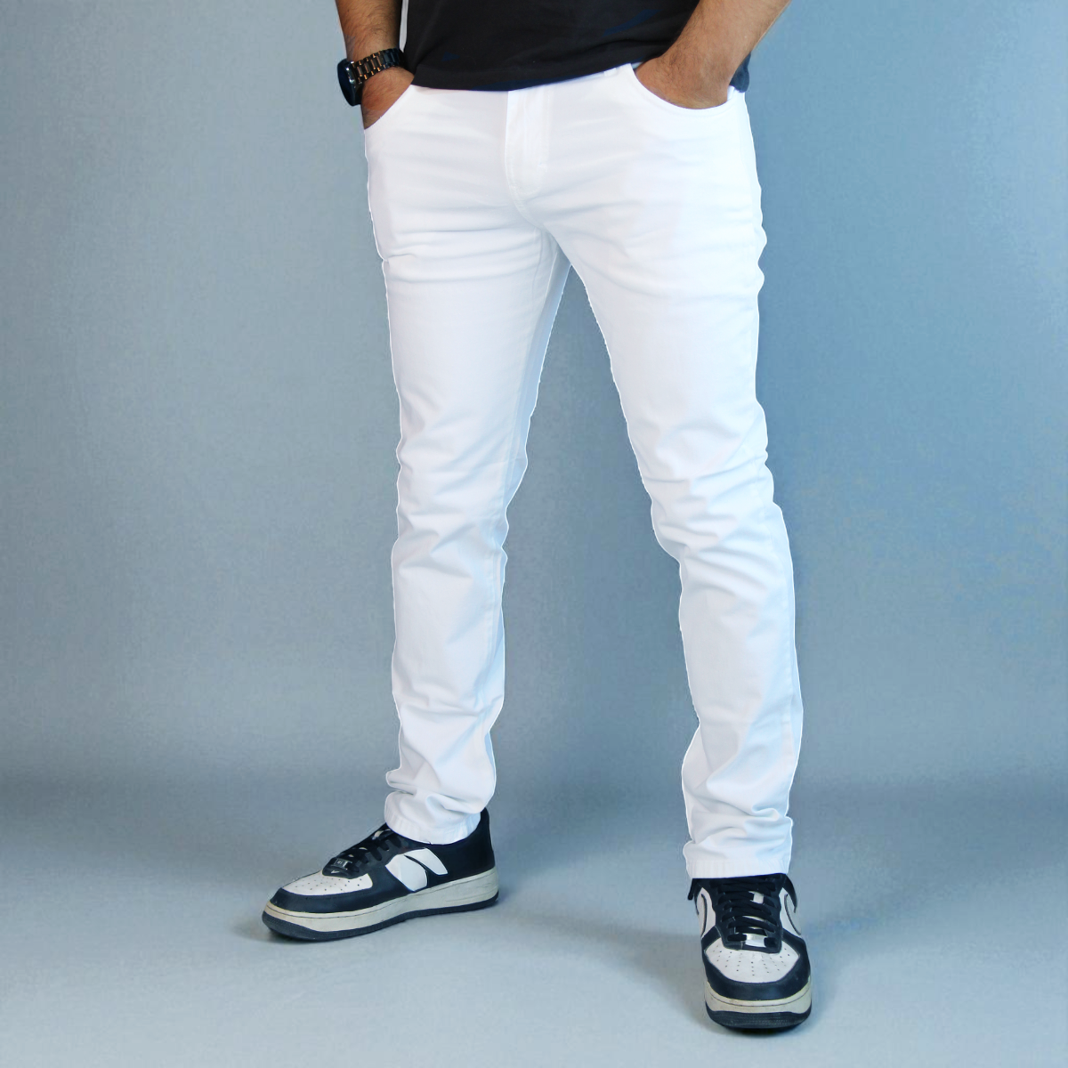 Pantalón Semiskinny de Gabardina Stretch John Silver