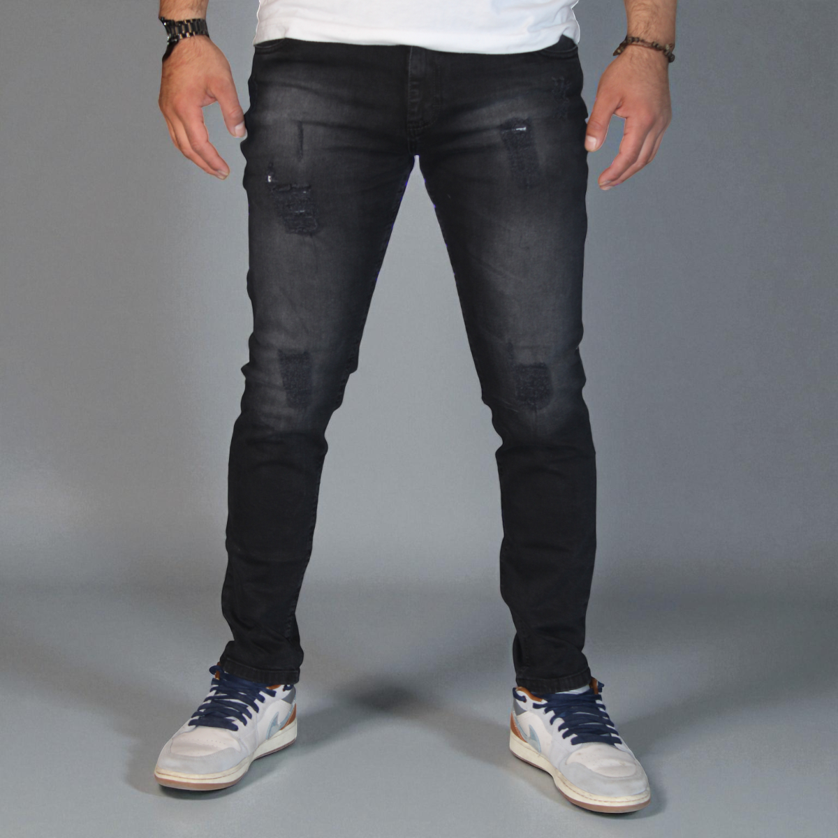 Pantalon Skinny De Mezclilla Stretch John Silver Para Hombre con destrucción