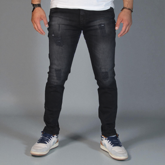 Pantalon Skinny De Mezclilla Stretch John Silver Para Hombre con destrucción