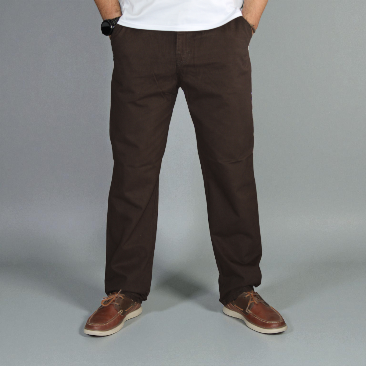 Pantalón Recto Relajado de Gabardina Rigida John Silver