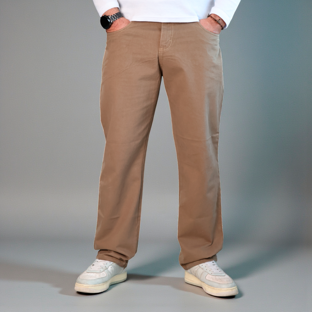 Pantalón Recto de Gabardina Rígida John Silver