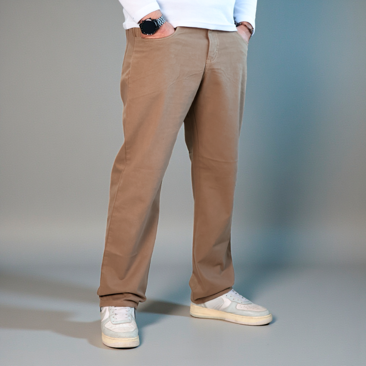 Pantalón Recto de Gabardina Rígida John Silver