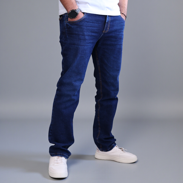 Pantalón Recto de Mezclilla Stretch John Silver