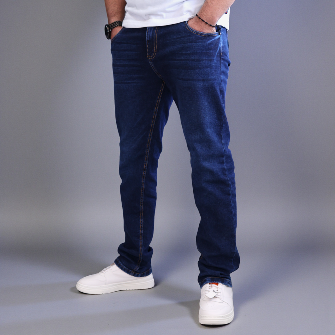 Pantalón Recto de Mezclilla Stretch John Silver