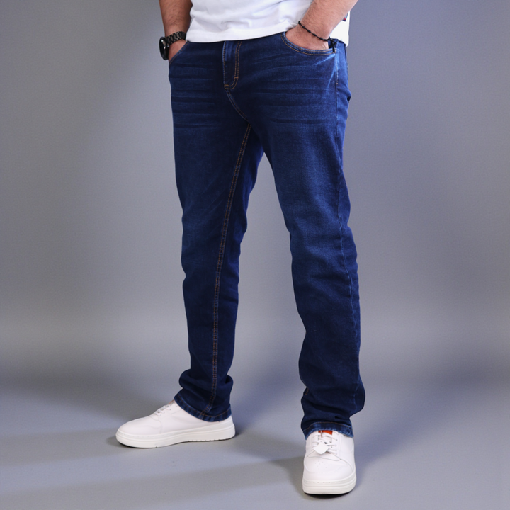 Pantalón Recto de Mezclilla Stretch John Silver