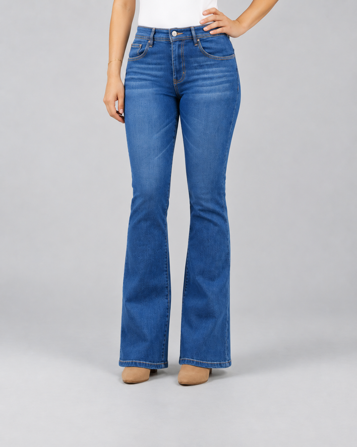 Pantalón Acampanado de Mezclilla Stretch Dama John Silver