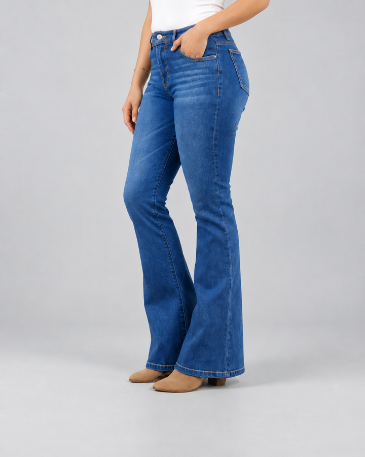 Pantalón Acampanado de Mezclilla Stretch Dama John Silver