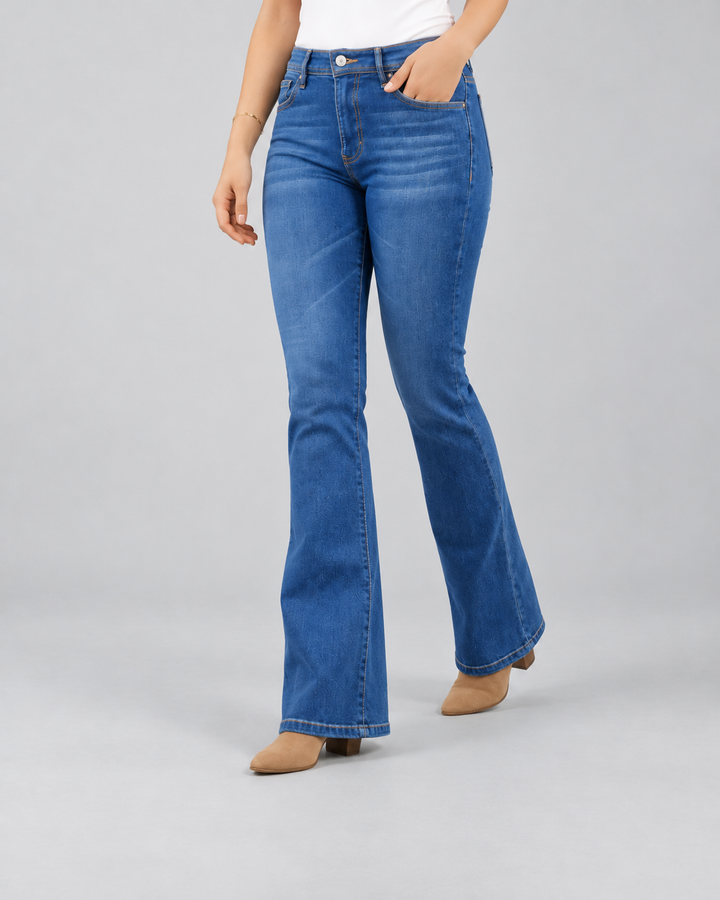 Pantalón Acampanado de Mezclilla Stretch Dama John Silver