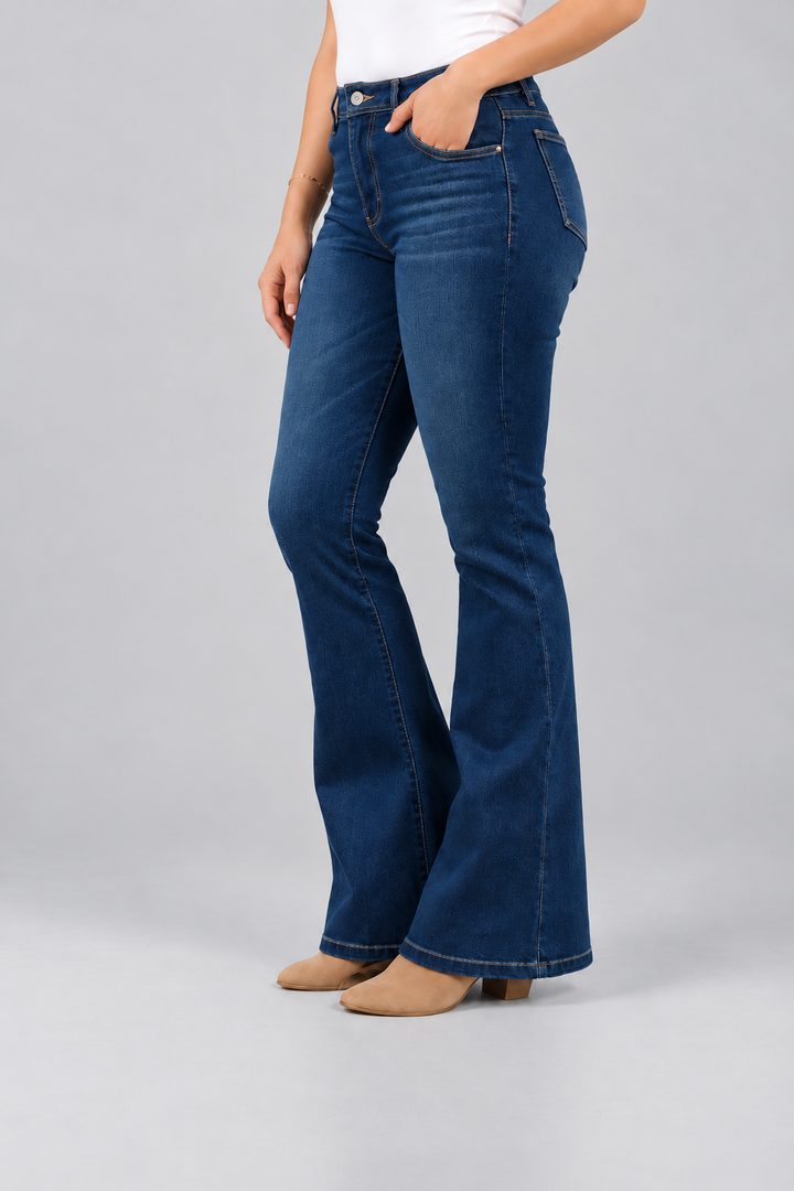Pantalón Acampanado de Mezclilla Stretch Dama John Silver