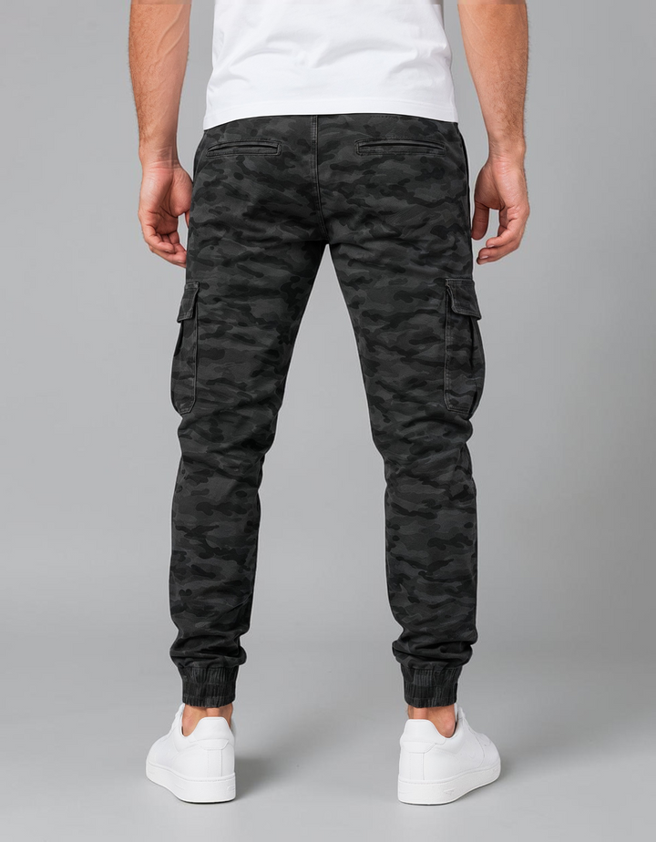 Pantalón Jogger Cargo Camuflaje de Gabardina Stretch John Silver