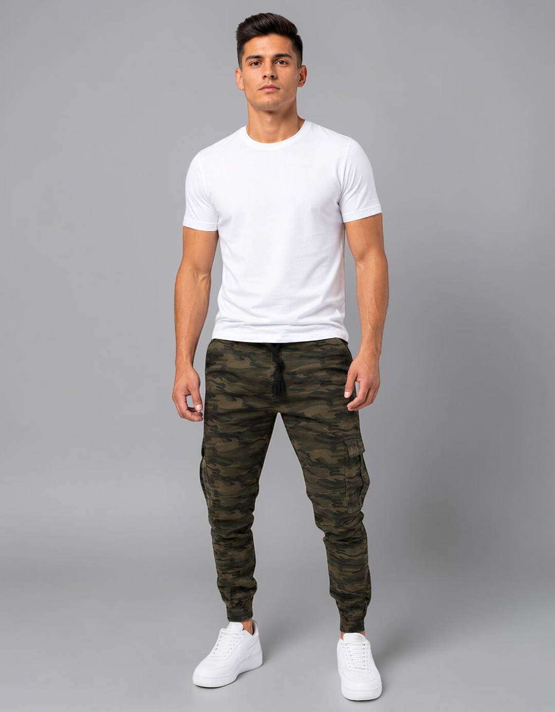 Pantalón Jogger Cargo Camuflaje de Gabardina Stretch John Silver