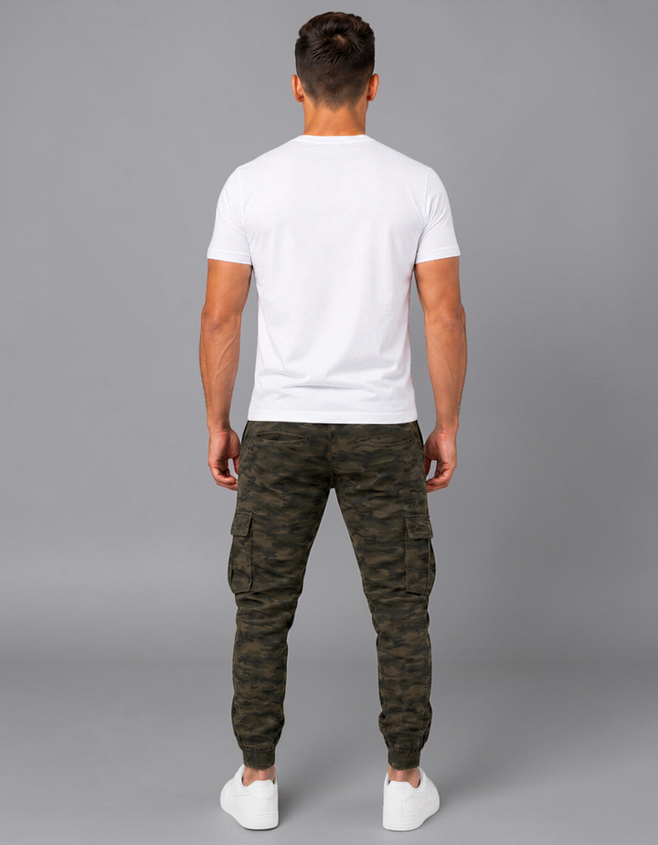 Pantalón Jogger Cargo Camuflaje de Gabardina Stretch John Silver