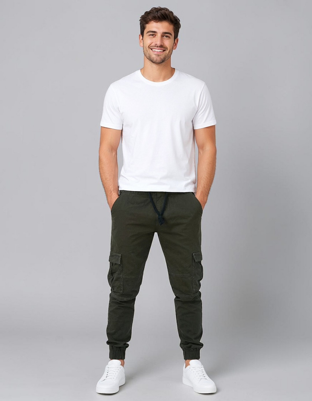 Pantalón Jogger Cargo de Gabardina Stretch John Silver