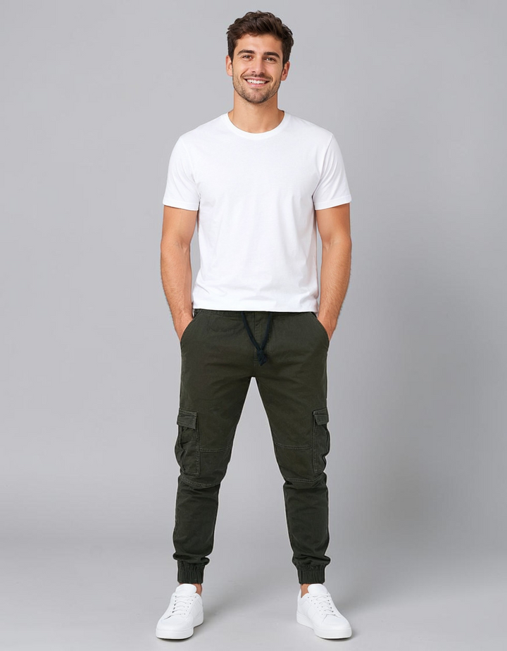 Pantalón Jogger Cargo de Gabardina Stretch John Silver