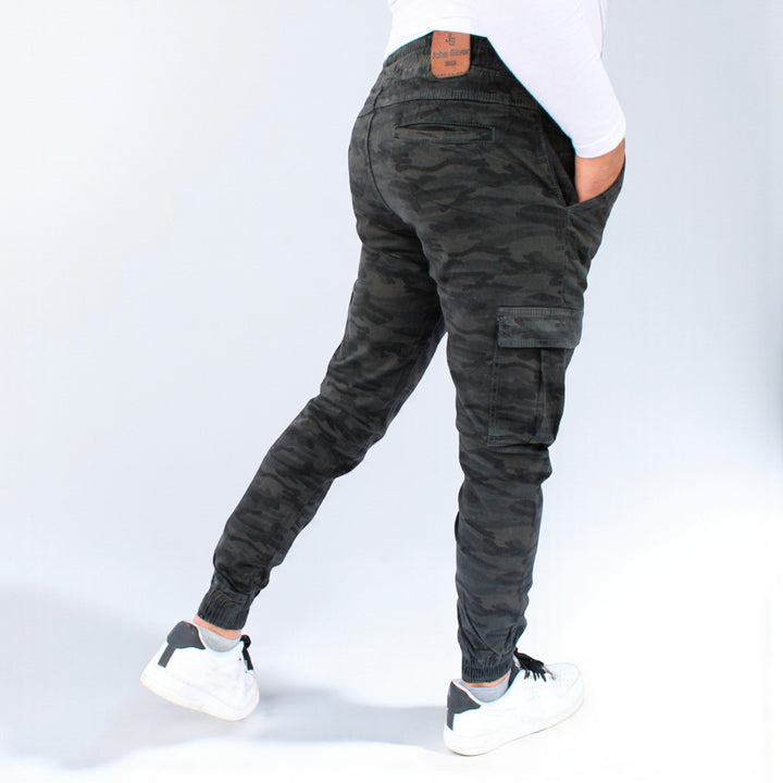 Pantalón Jogger Cargo Camuflaje de Gabardina Stretch John Silver