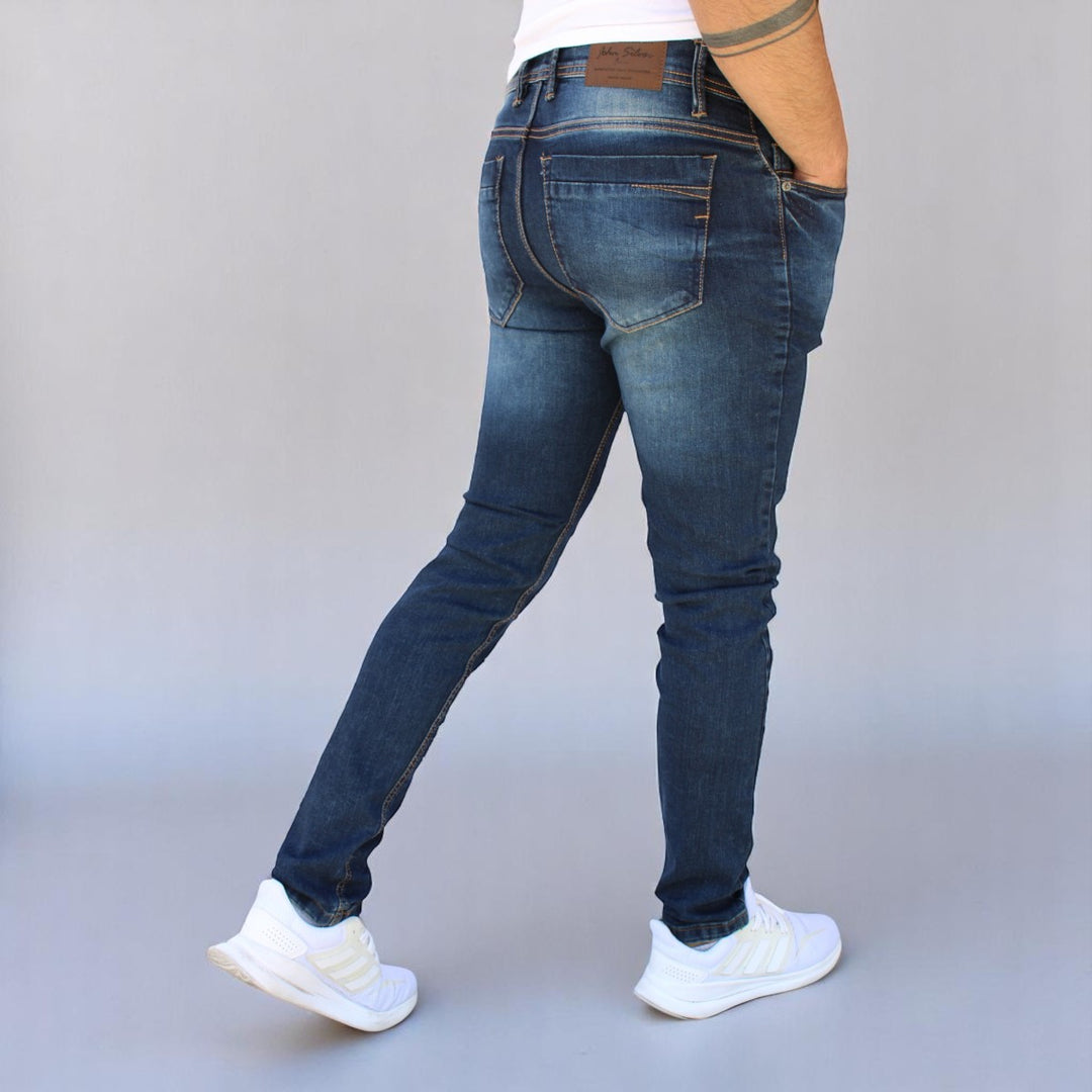 Pantalón Skinny de Mezclilla Stretch Para Hombre John Silver