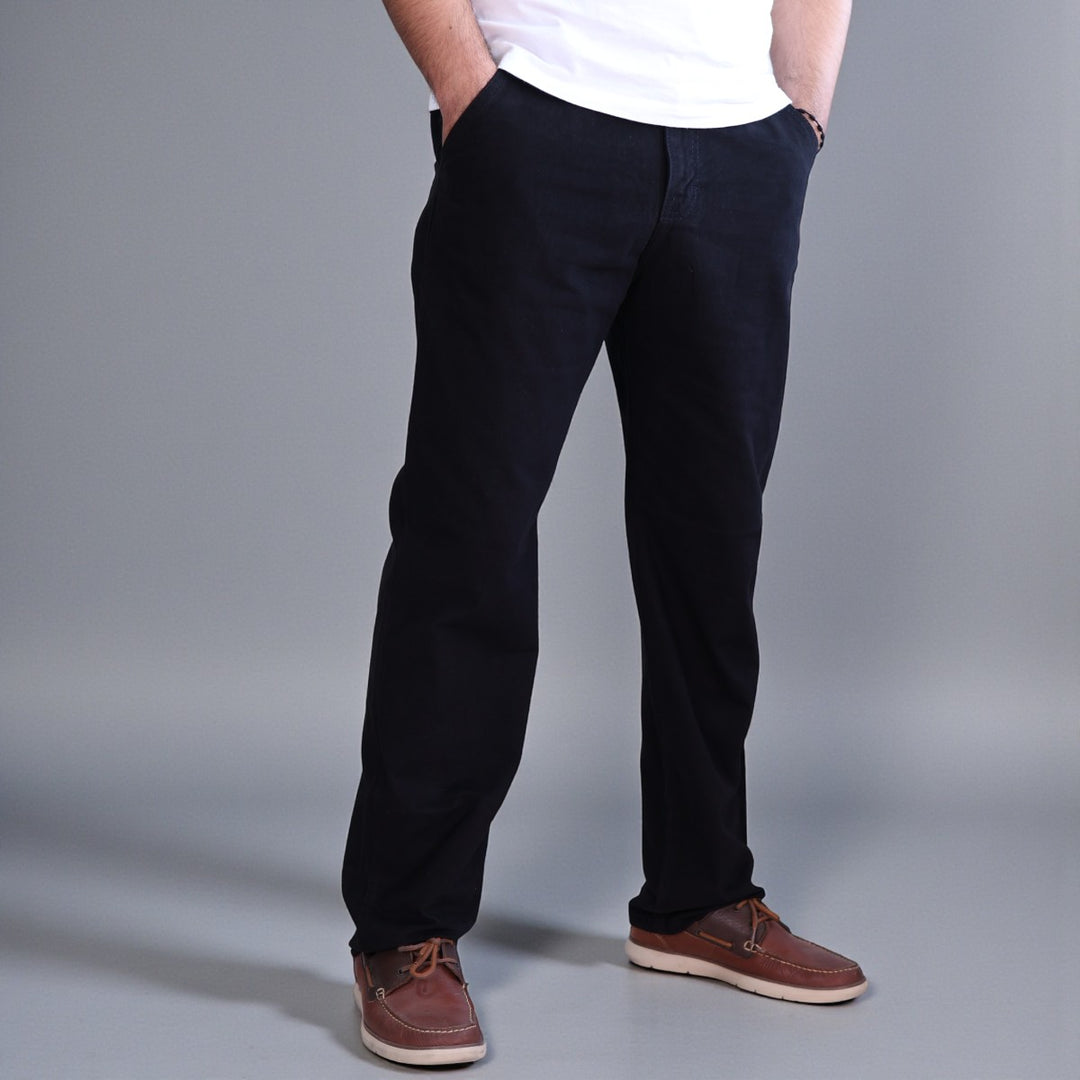 Pantalón Recto Relajado de Gabardina Rigida John Silver
