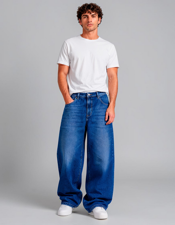 Pantalón Super Baggy de Mezclilla Rígida John Silver