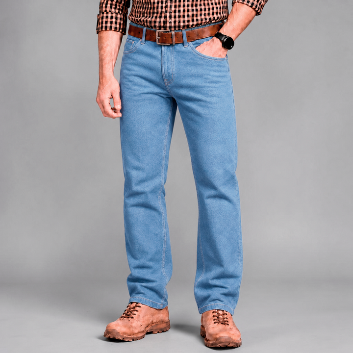 Pantalón Vaquero de Mezclilla Rígida Para Hombre John Silver