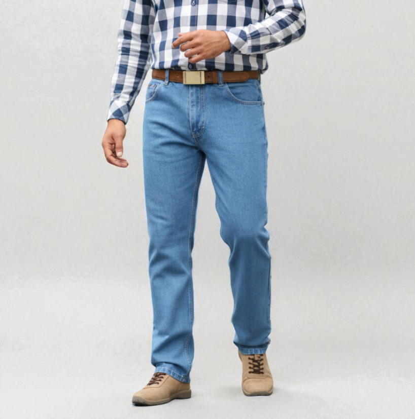 Pantalón Vaquero de Mezclilla Rígida tallas extra Para Hombre John Silver