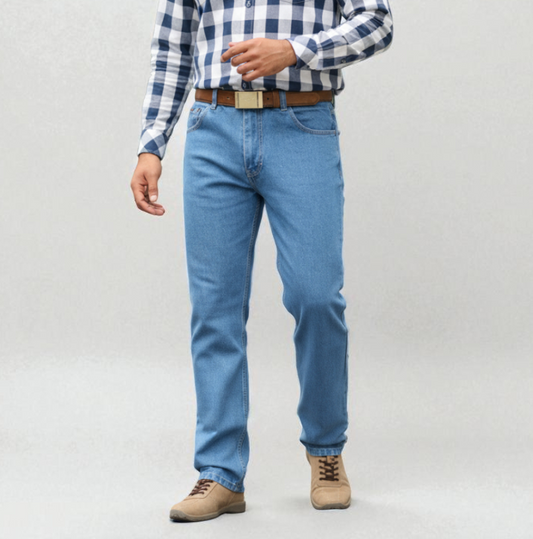 Pantalón Vaquero de Mezclilla Rígida Para Hombre John Silver