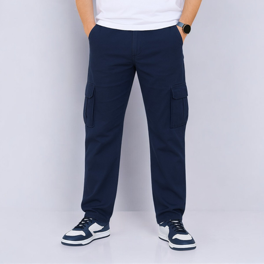 Pantalón Cargo Recto De Gabardina Para Hombre John Silver