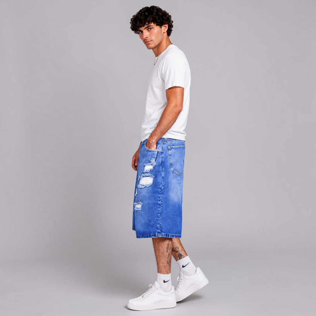 Bermuda Baggy de Mezclilla Rígida John Silver