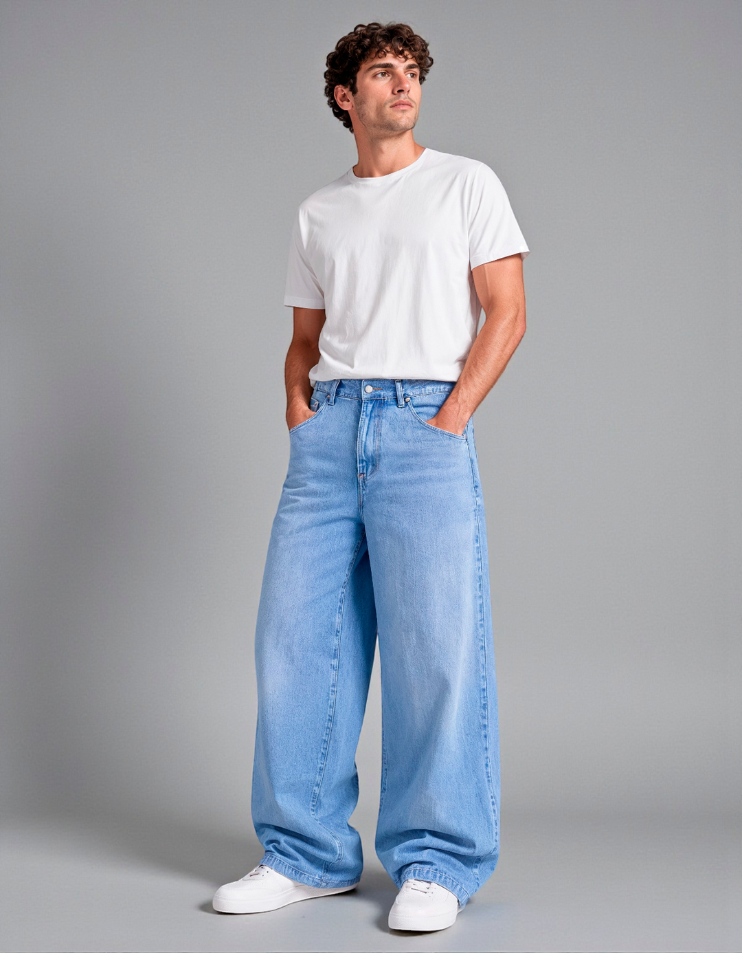 Pantalón Baggy de Mezclilla Rígida John Silver