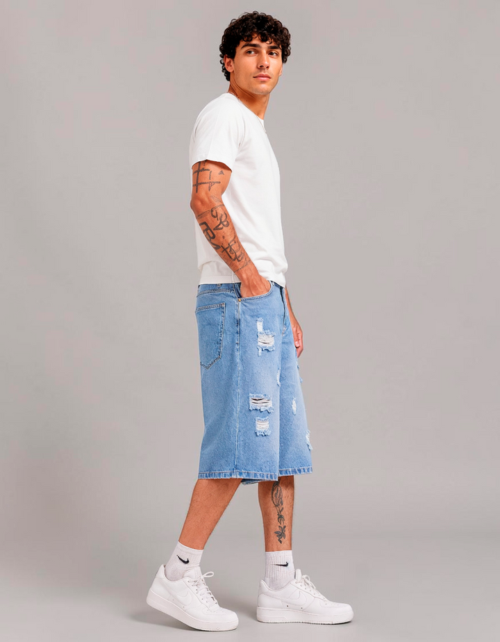 Bermuda Baggy de Mezclilla Rígida John Silver