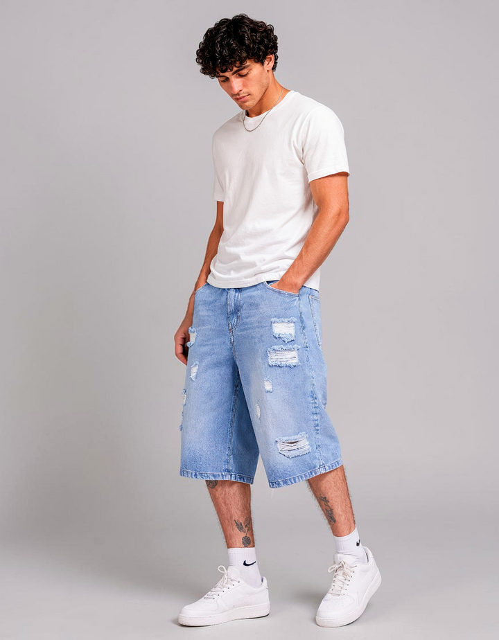 Bermuda Baggy de Mezclilla Rígida John Silver