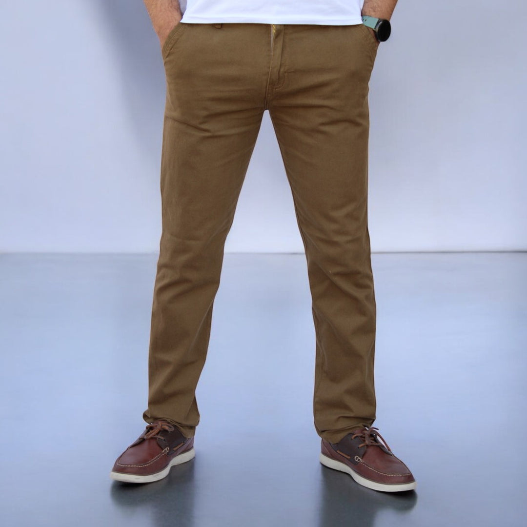 Pantalón Slim Fit de Gabardina Stretch John Silver