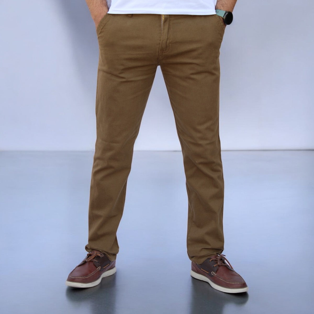 Pantalón Slim Fit de Gabardina Stretch John Silver