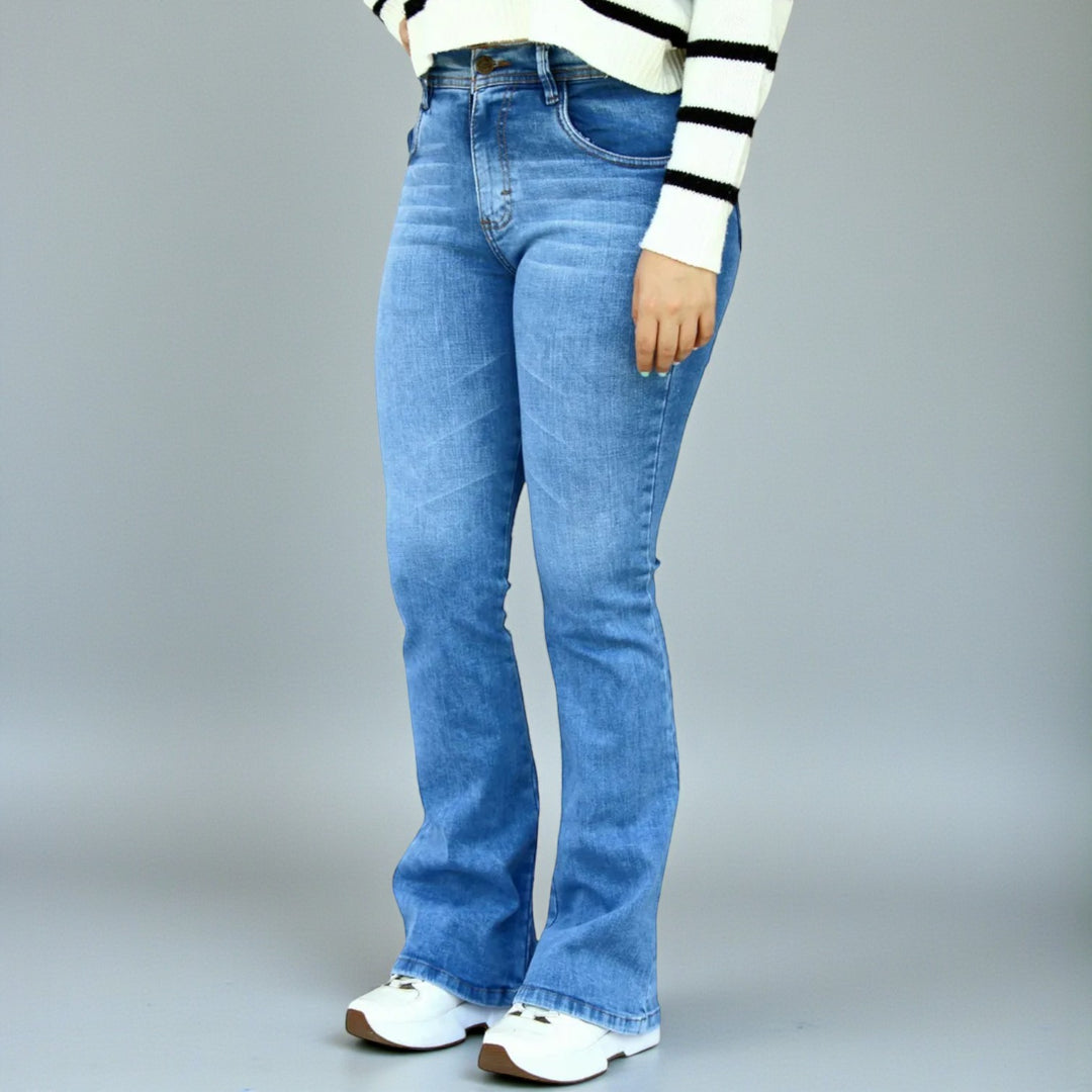 Pantalón Semi Acampanado Mezclilla Stretch Dama John Silver