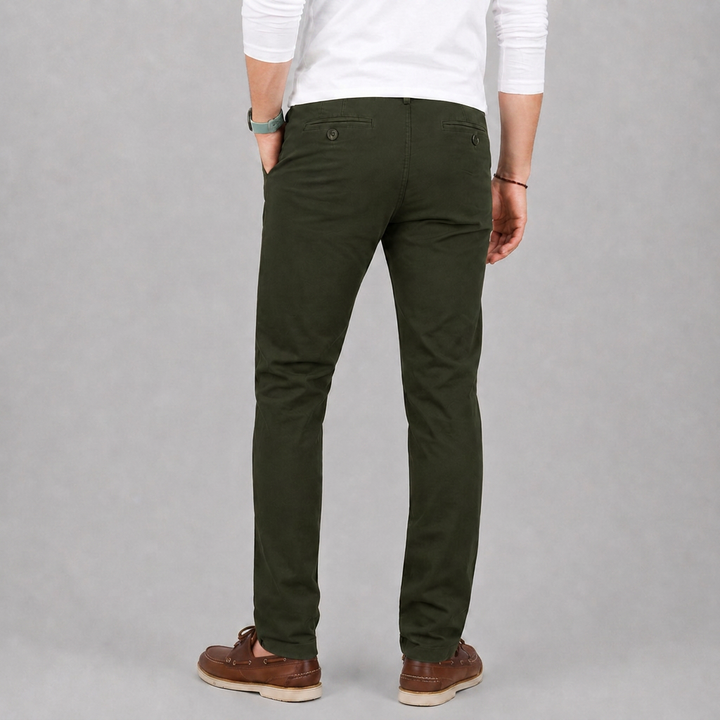 Pantalón Slim Fit de Gabardina Stretch John Silver