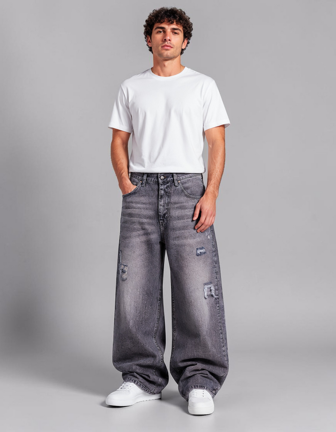 Pantalón Baggy de Mezclilla Rígida John Silver