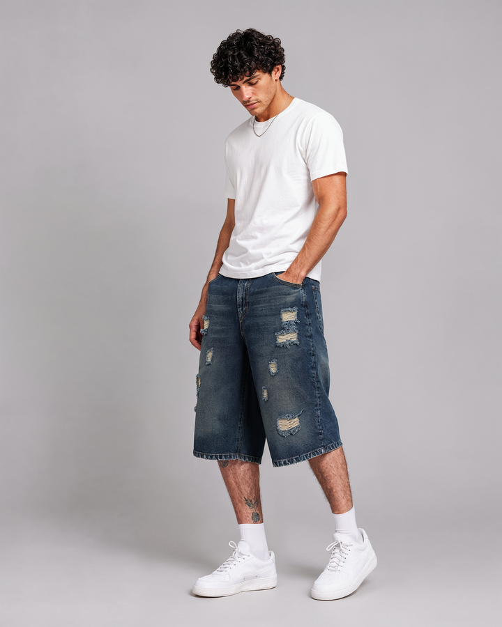 Bermuda Baggy de Mezclilla Rígida John Silver