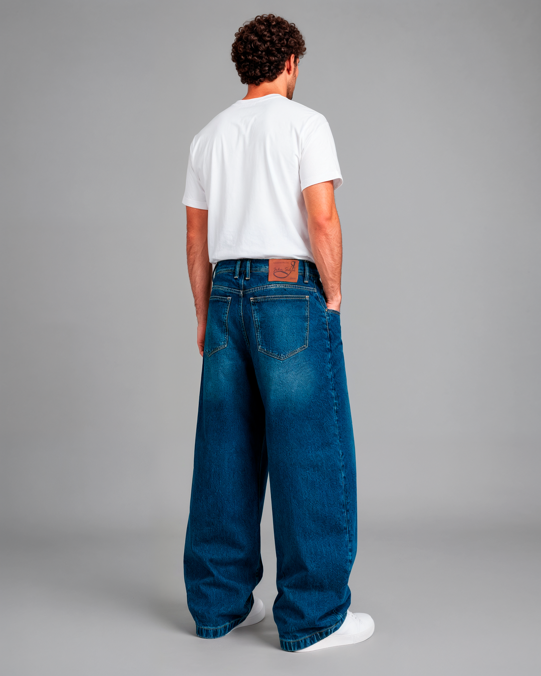 Pantalón Super Baggy de Mezclilla Rígida John Silver