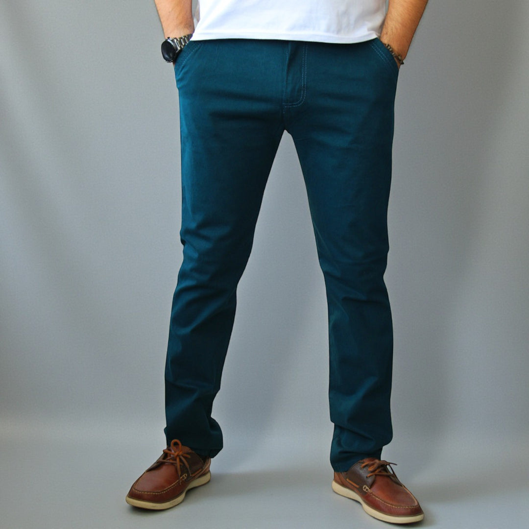 Pantalón Recto de Gabardina Stretch John Silver