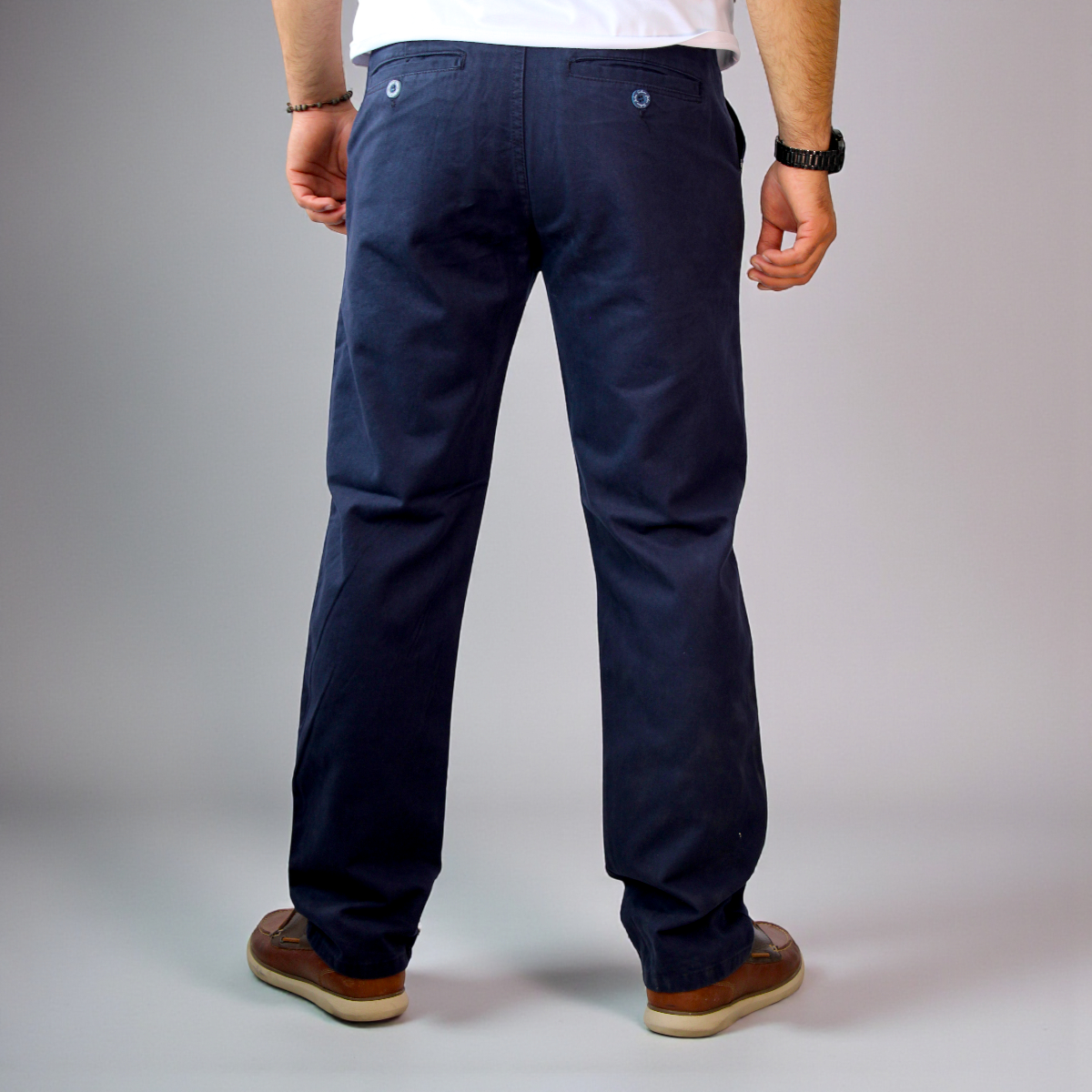 Pantalón Recto Relajado de Gabardina Rigida John Silver