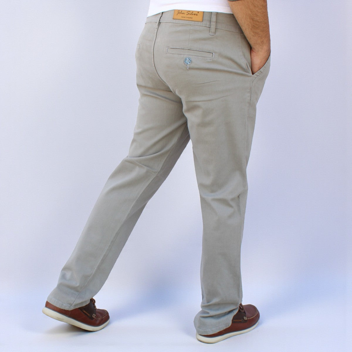 Pantalón Recto de Gabardina Stretch John Silver