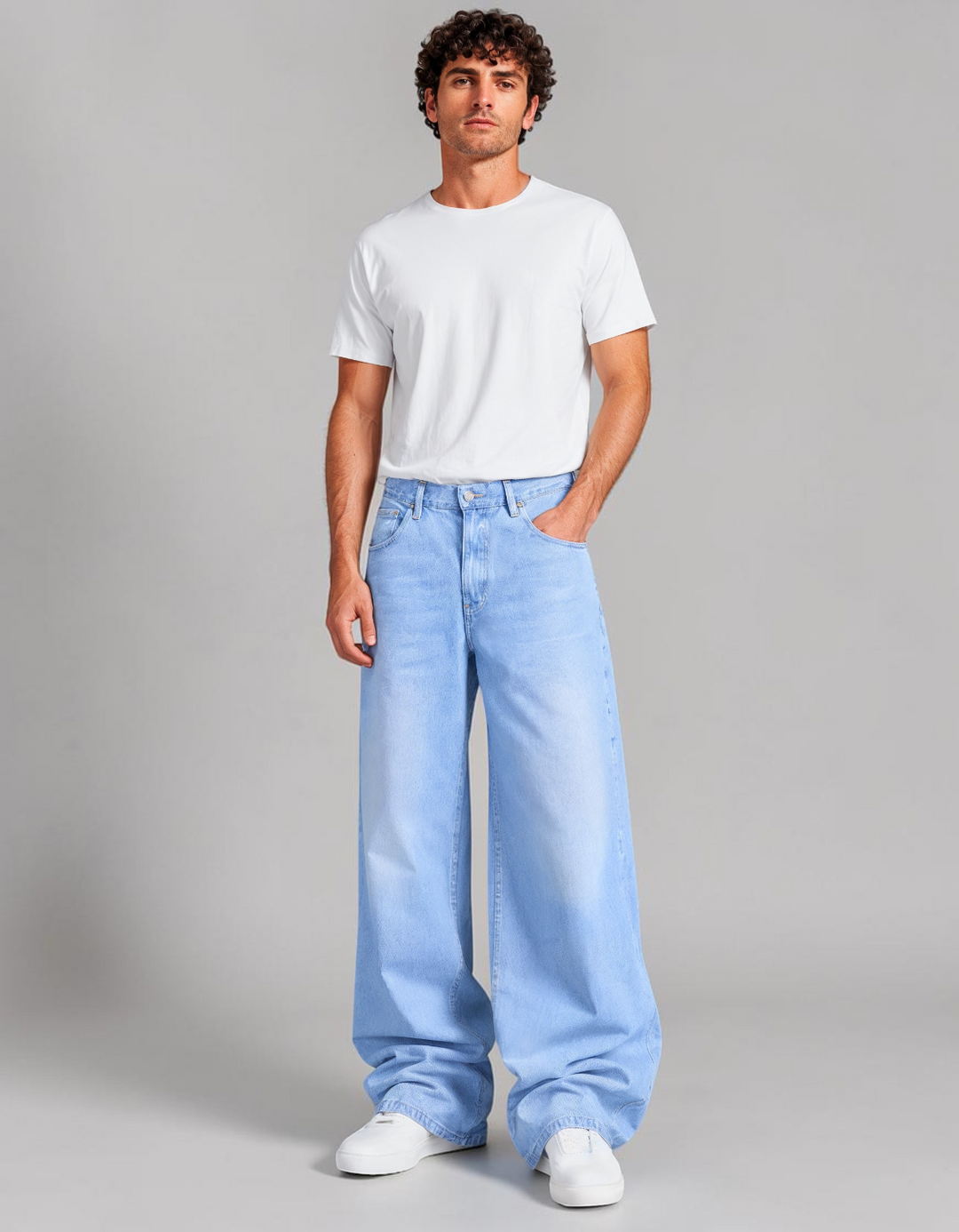 Pantalón Super Baggy de Mezclilla Rígida John Silver