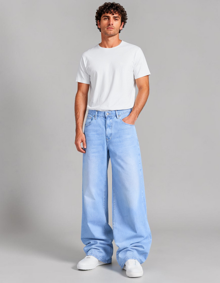 Pantalón Super Baggy de Mezclilla Rígida John Silver