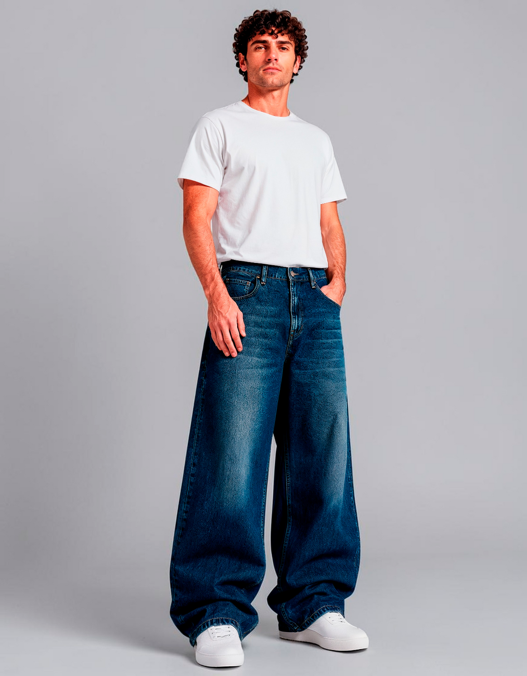 Pantalón Super Baggy de Mezclilla Rígida John Silver