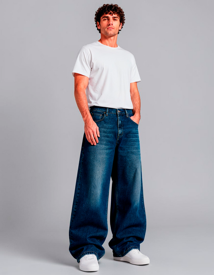 Pantalón Super Baggy de Mezclilla Rígida John Silver