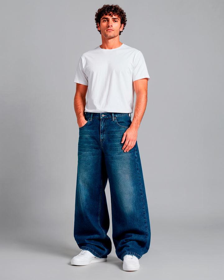 Pantalón Super Baggy de Mezclilla Rígida John Silver